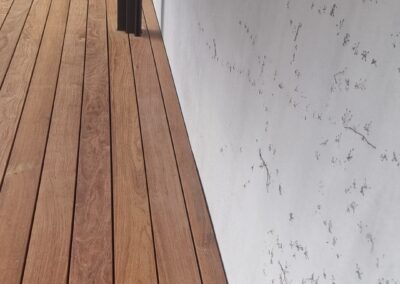 Cumaru Terrasse, sauberer Wandanschluss, Referenz Rupsch